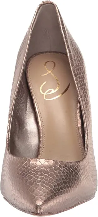 Toe Pewter Sam Pumps Edelman Heel Hazel Pointed Fashion Stiletto Easy-to-install On Refined Slip