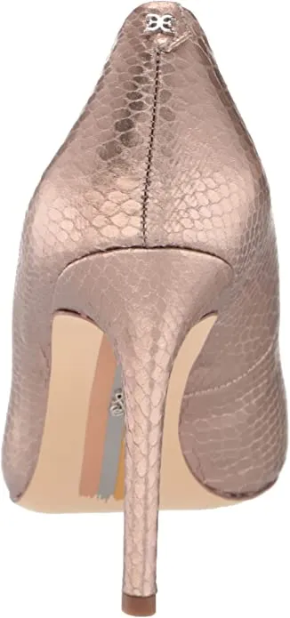 Toe Pewter Sam Pumps Edelman Heel Hazel Pointed Fashion Stiletto Easy-to-install On Refined Slip