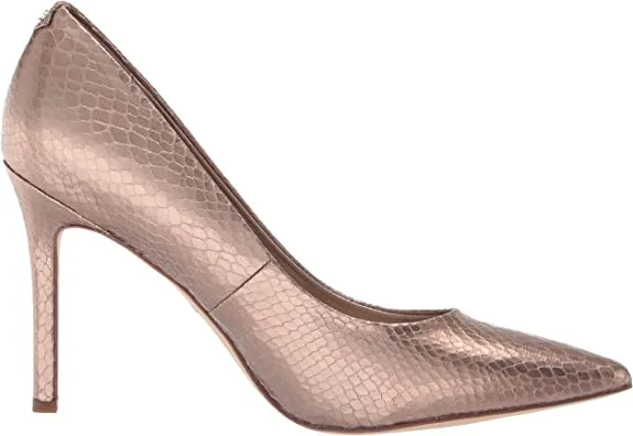 Toe Pewter Sam Pumps Edelman Heel Hazel Pointed Fashion Stiletto Easy-to-install On Refined Slip