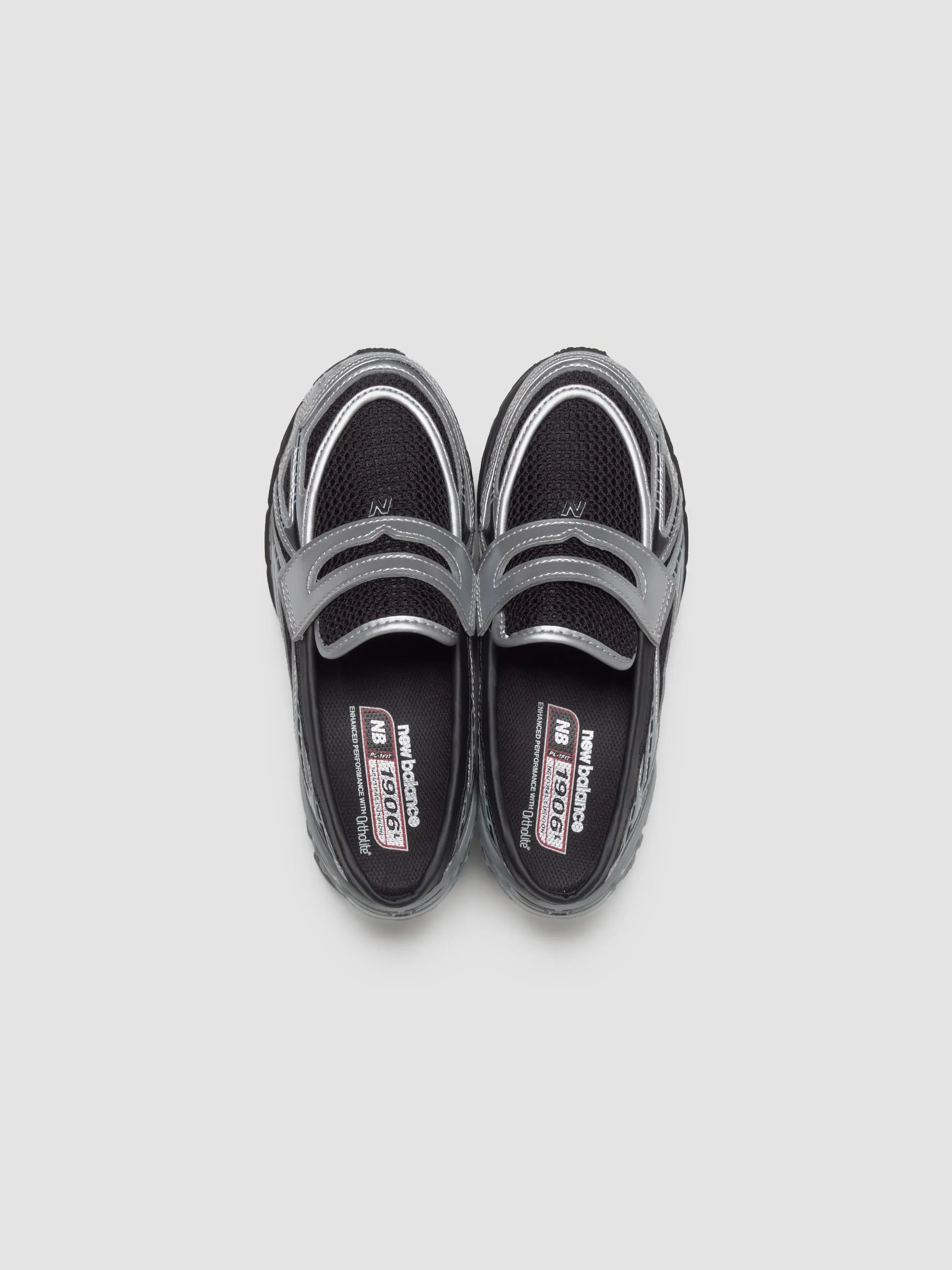 U1906 Loafers in Silver Metallic & Black