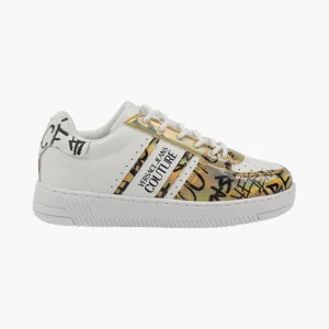 Versace Graffiti Design Sneakers - White Gold Black