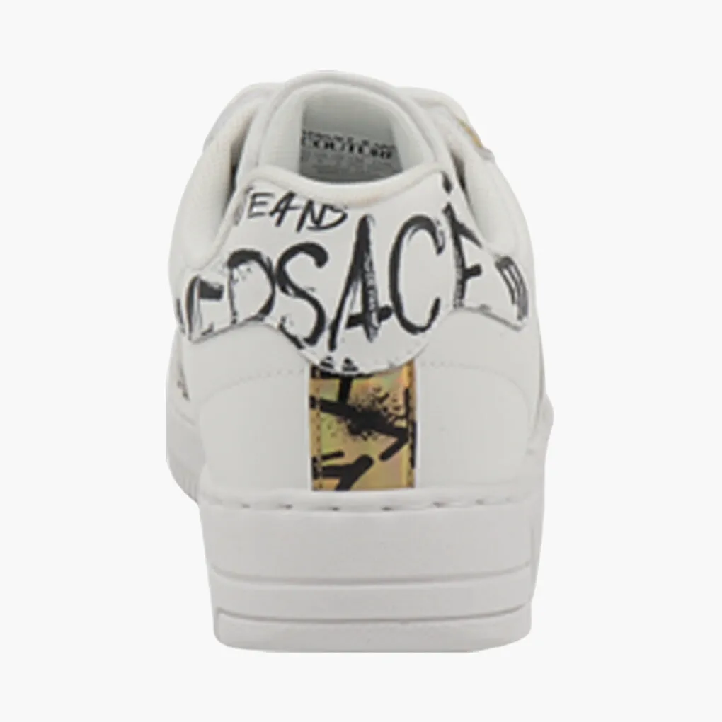 Versace Graffiti Design Sneakers - White Gold Black