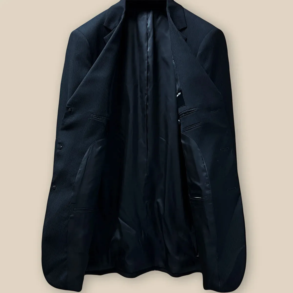 Westwood Hart Black Herringbone Men's Suit