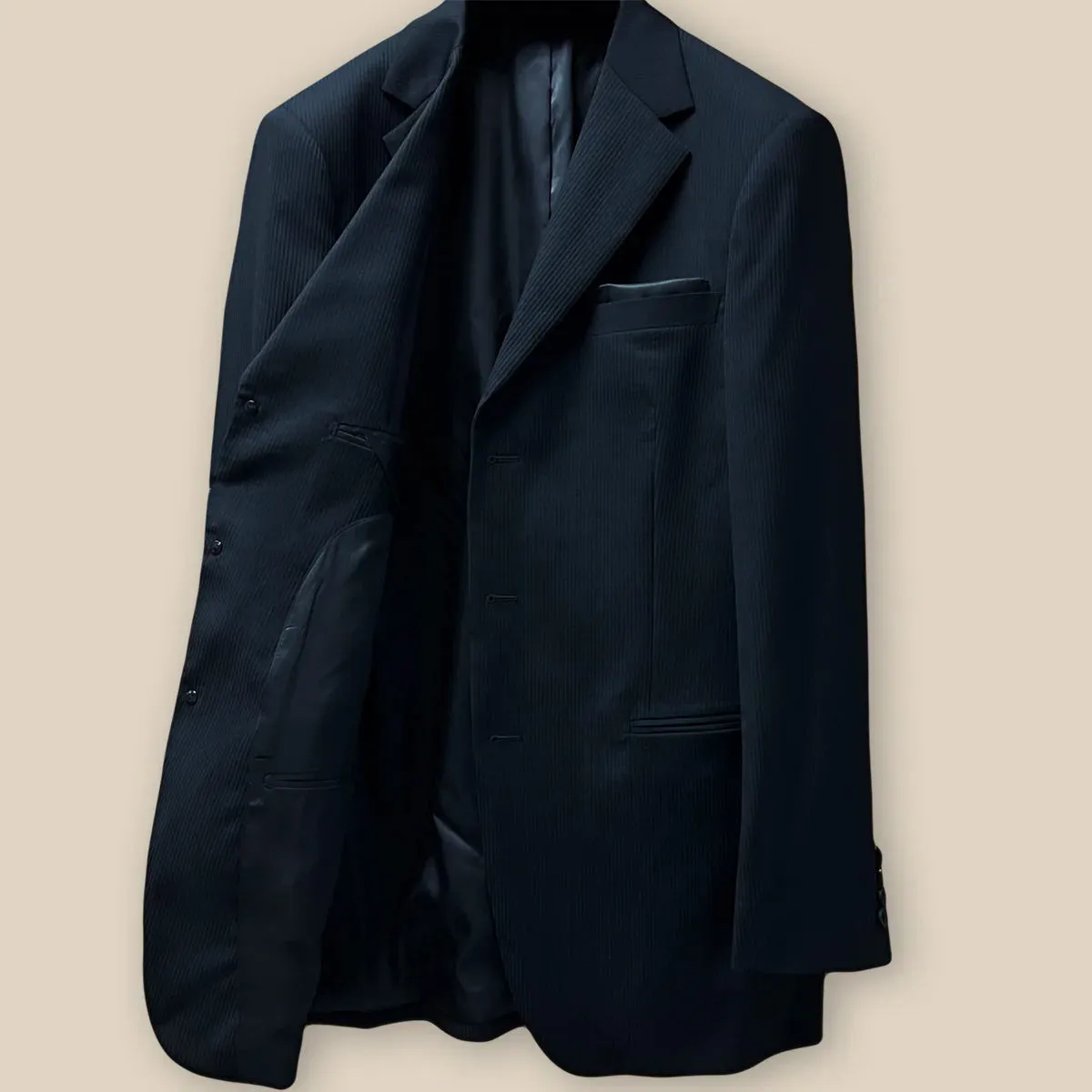 Westwood Hart Black Herringbone Men's Suit
