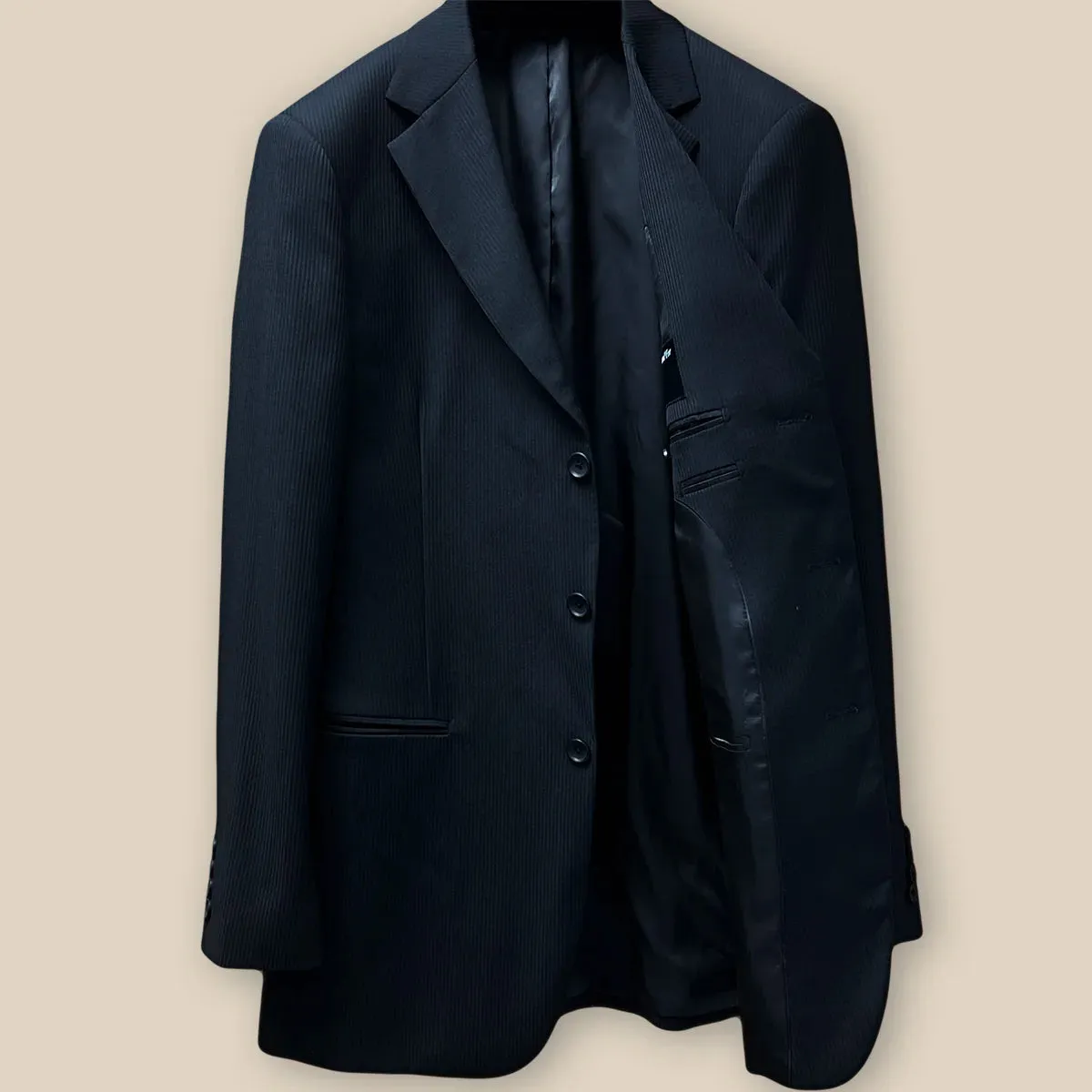 Westwood Hart Black Herringbone Men's Suit