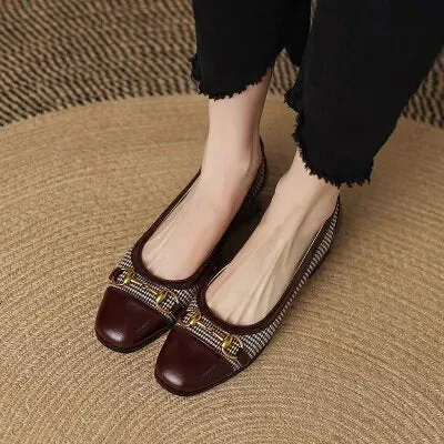 Women′ S Toe Flat Low Heeled Pumps