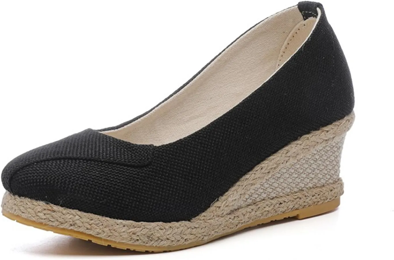 Women's Espadrilles Thick Soled Wedge Shoes Slip On Closed Toe Sandals Ladies Outdoor Sandals Espadrille Wedges Pumps Shoes Vacation Beach Sandal Comfortable Lightweight for Walking