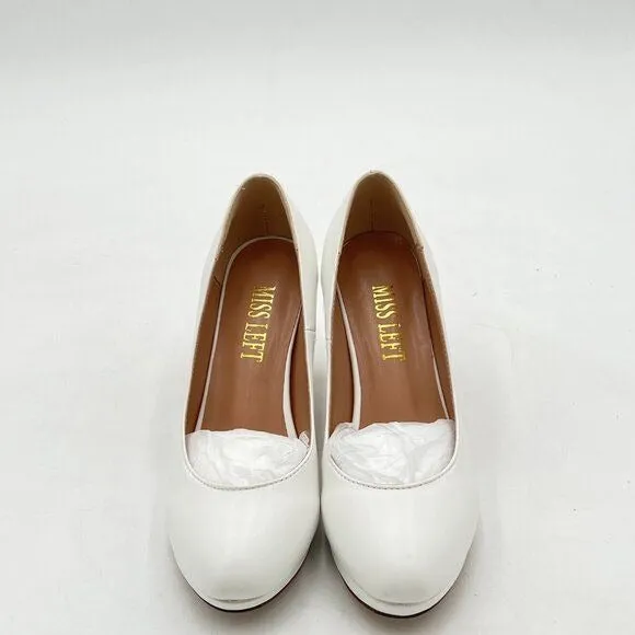 Women's Low Platform High Chunky Heeled Slip On Closed Round Toe Pump Elegant