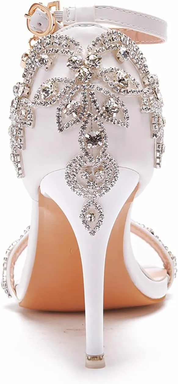 Women's Platform Stiletto Heels Open Toe Ankle Strappy High Heels Fashion Wedding Dressy Pump Sandals Shoes