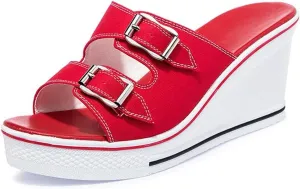 Women's Sneaker Shoes High Heel Fashionable Canvas Shoes High Tube Lace Up Wedge Edge Zipper Slope Angle Shoes Size 4-11