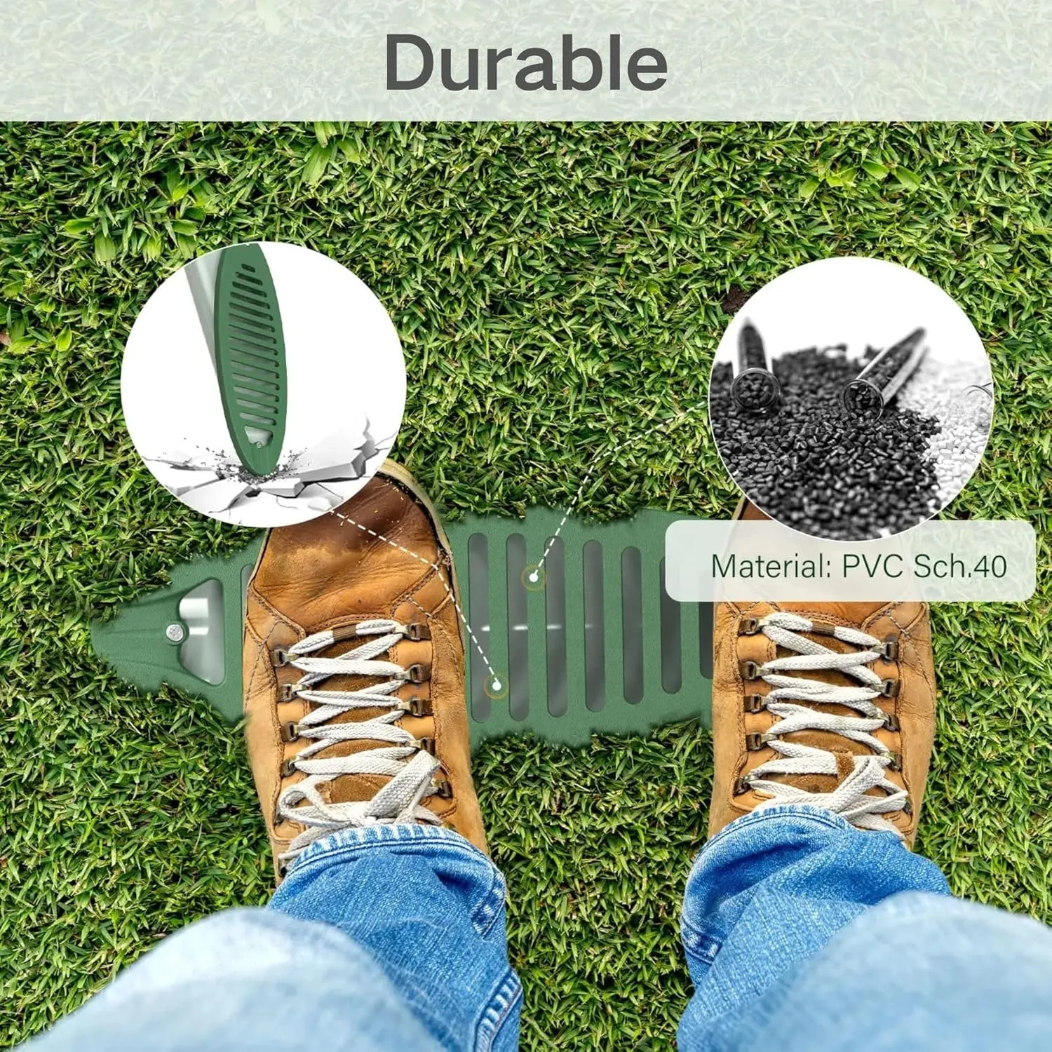 Yard Drain Emitter,Green Angled Drain for Sewage Pump Discharge and Downspout End Extension, Drainage Emitter Compatible with 4 inch Connection