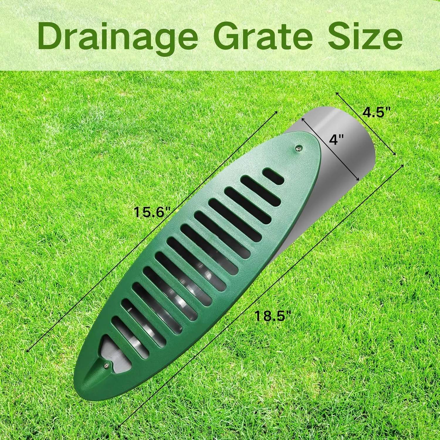 Yard Drain Emitter,Green Angled Drain for Sewage Pump Discharge and Downspout End Extension, Drainage Emitter Compatible with 4 inch Connection