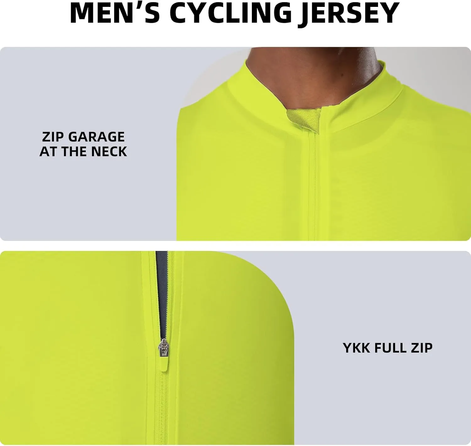 YKYWBIKE Cycling Jersey Men Aero Race Fit, Road Bike Jersey Short Sleeved,Moisture Wicking, Breathable,Zip Pocket,UPF50 