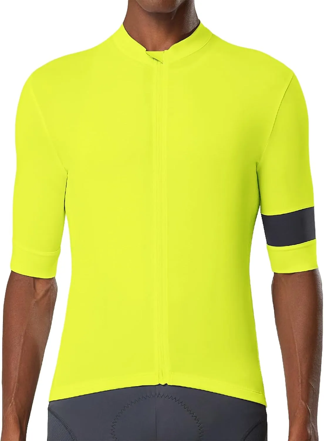 YKYWBIKE Cycling Jersey Men Aero Race Fit, Road Bike Jersey Short Sleeved,Moisture Wicking, Breathable,Zip Pocket,UPF50 