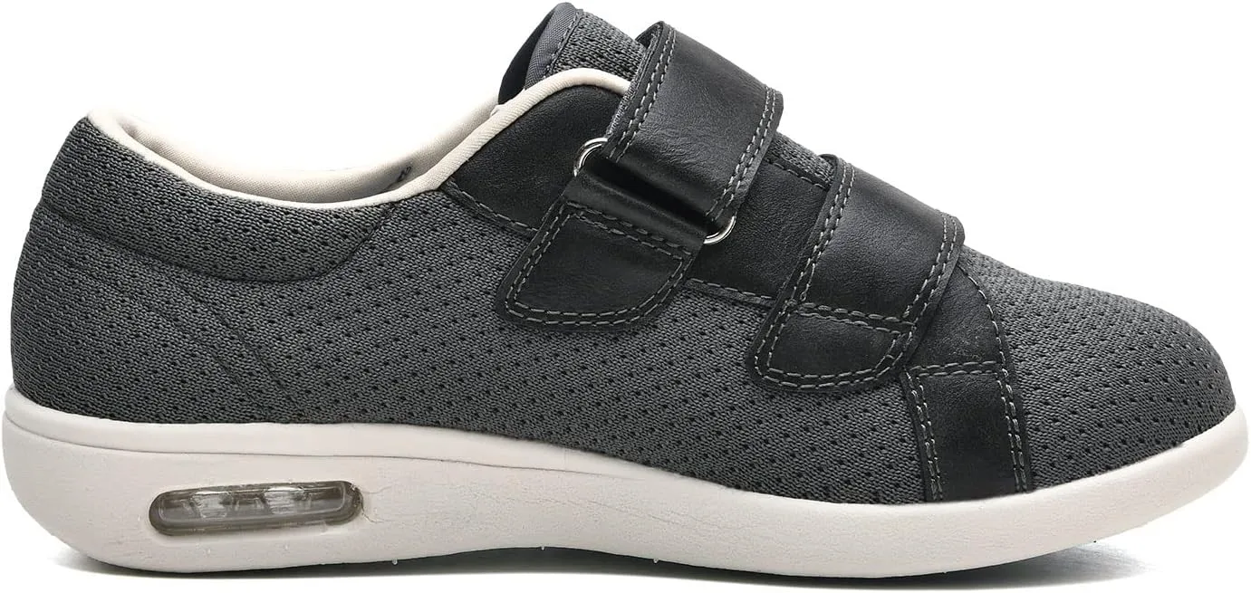 ZGDG Men's Diabetic Edema Shoes Wide Width Walking Shoes with Adjustable Closure Lightweight Non-Slip Sneaker for Swollen Feet Elderly Hammertoe Arthritis Bunions