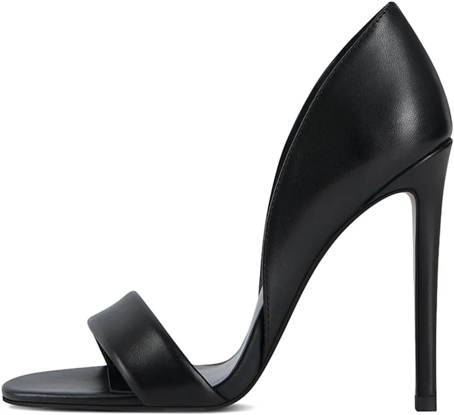 Zszszsu Women's Sexy Open Toe Stiletto High Heel Pump Fashion Single Strap Slip On Sandals Slides Party Dress Prom Shoes Size 4-16 US